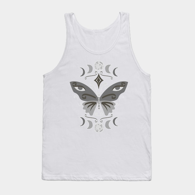 Moth and Moon Phases Tank Top by Kahytal